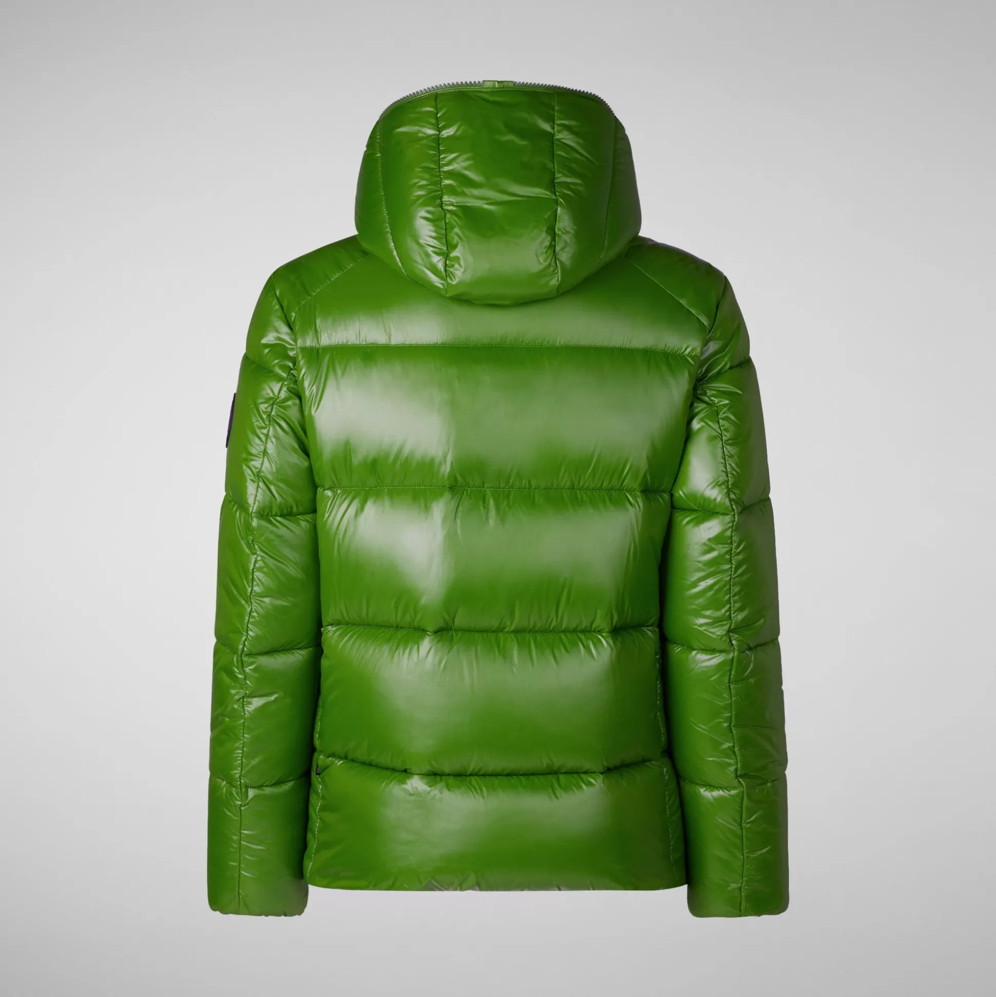 Store Animal-free Herren-steppjacke Evander Mit Kapuze In Grass Green Wolf Print Herren Animal-Free Steppjacken