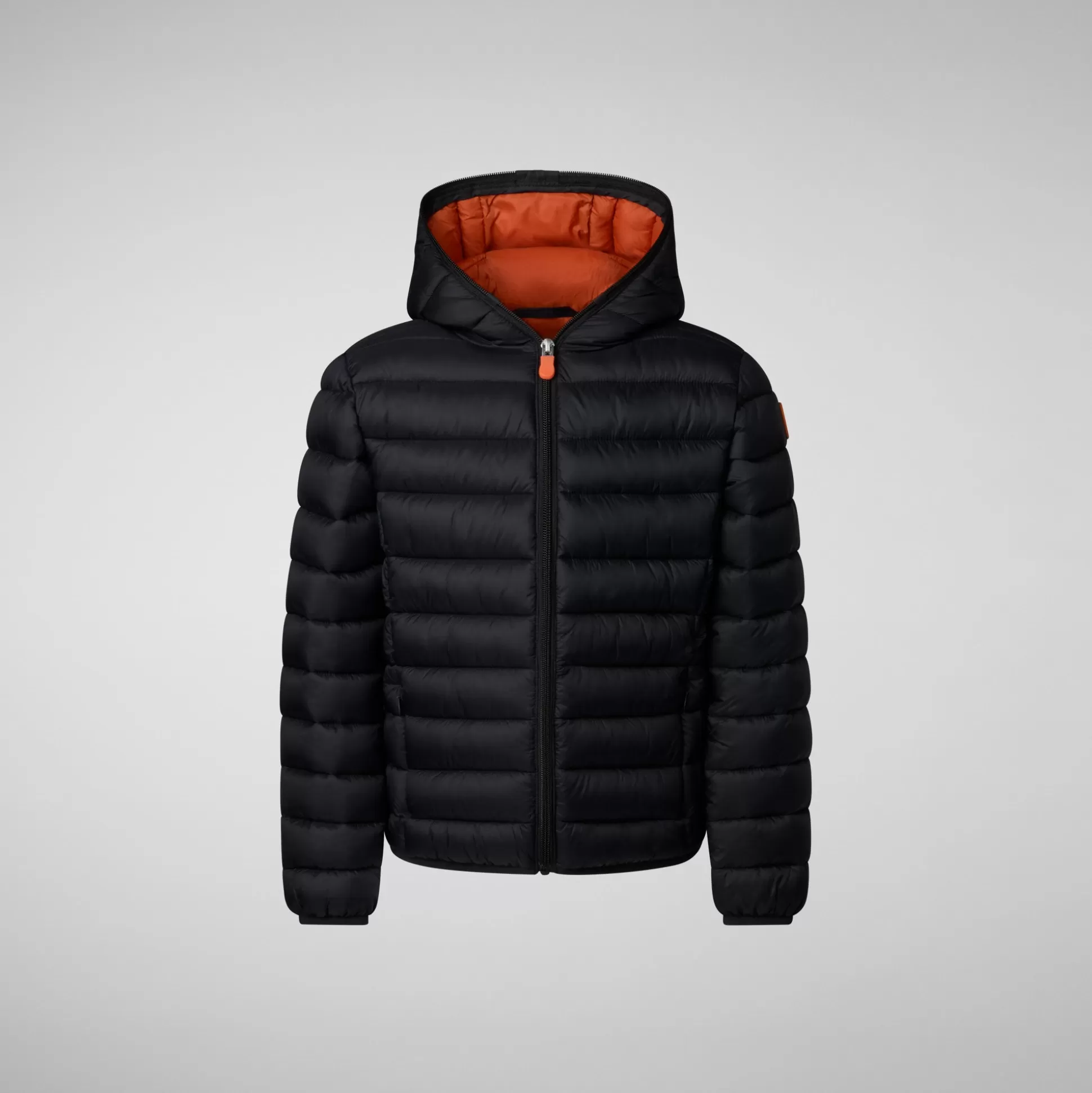 Sale Animal-free Jungen-steppjacke Dony In Schwarz And Ginger Lining Kinder Animal-Free Steppjacken